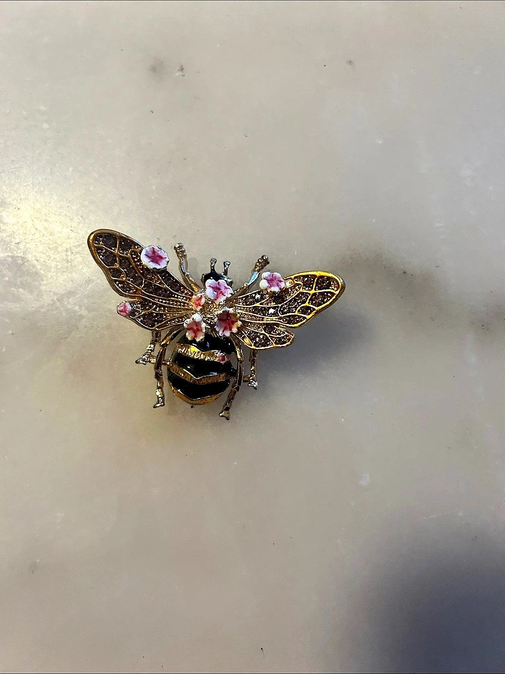 Bee Brooch in Gold & Black Like New